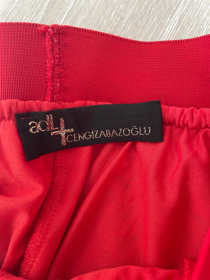 Kırmızı Triko Hamile Mini Şort - Görsel 2