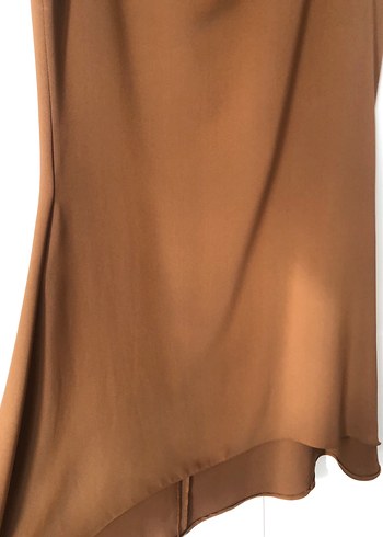 Bej Drapeli Uzun Kadın Etek - Görsel 3