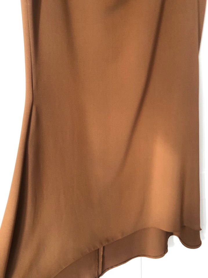 Bej Drapeli Uzun Kadın Etek - Görsel 3