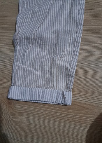 s Beden Gri Kadın Keten Pilili Pantolon
