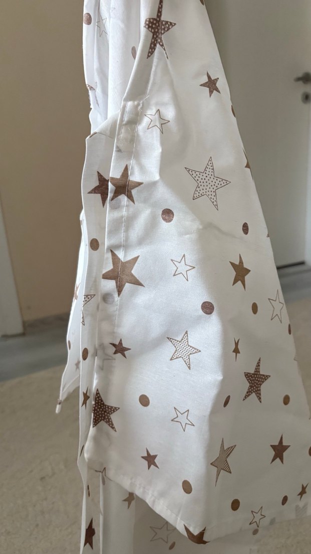 Yıldız Desenli Beyaz emzirme örtüsü - Görsel 4