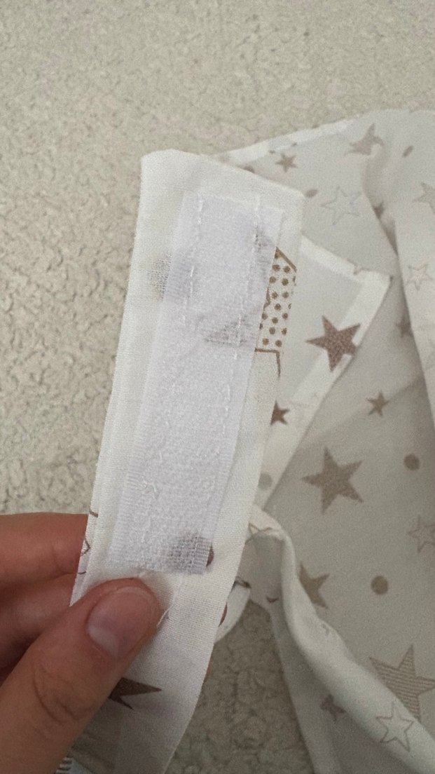 Yıldız Desenli Beyaz emzirme örtüsü - Görsel 3