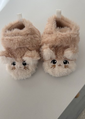 Kız Çocuk Leopar Desenli Peluş Ev Terliği - Görsel 2