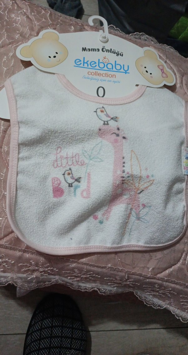 Pembe Nakışlı Bebek Önlüğü - Görsel 2