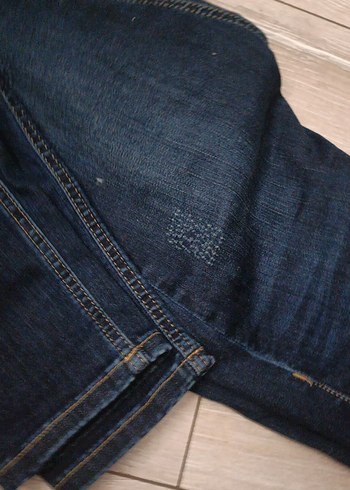 Nakışlı Lacivert Kadın Kot Pantolon - Görsel 3