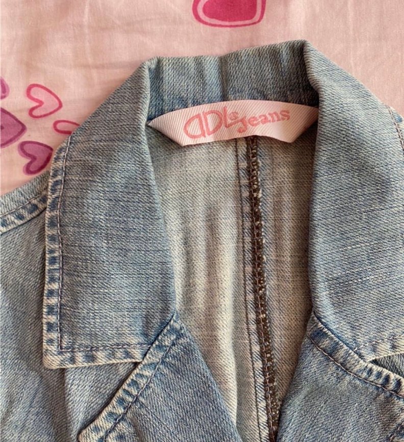 Düğmeli Kadın Denim Ceket, bele oturan - Görsel 2