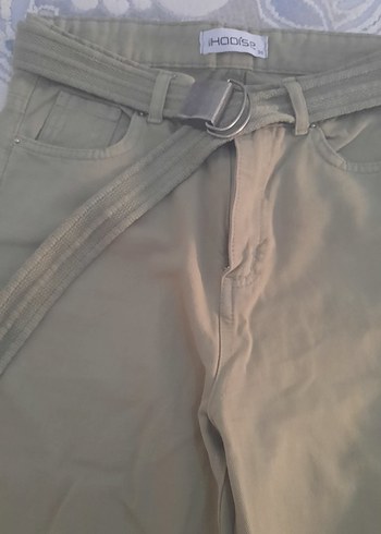 mint yeşili kadın keten Kemerli Pantolon
