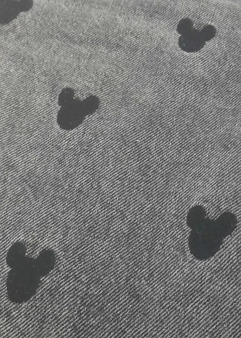 s Beden gri Renk Düğmeli Gri Baskılı Kadın Denim Pantolon
