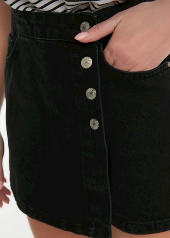 trendyolmilla siyah şort etek - Görsel 7