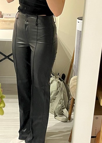 siyah deri pantolon - Görsel 2