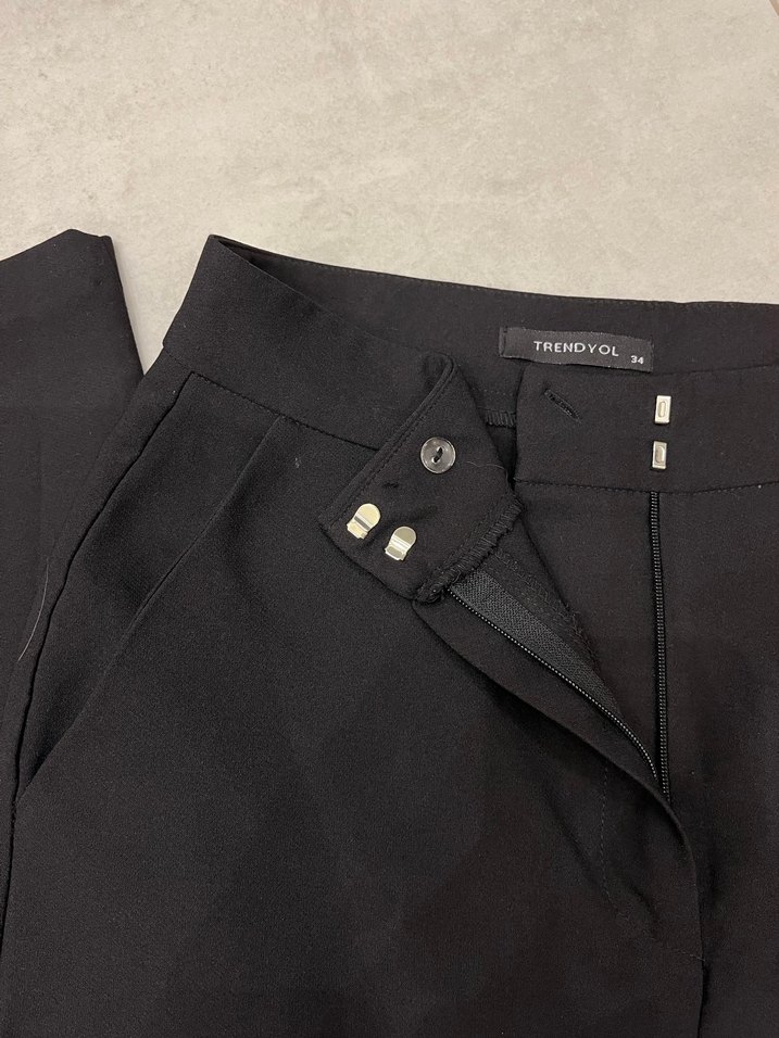 trendyolmilla siyah kumaş pantolon - Görsel 5