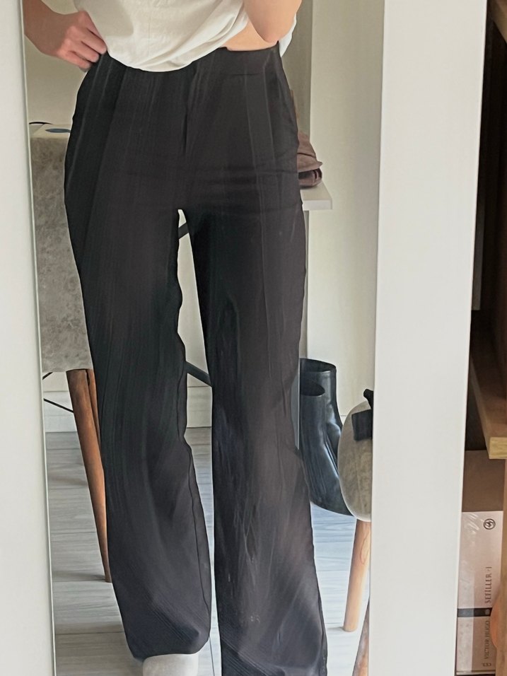 trendyolmilla siyah kumaş pantolon - Görsel 2