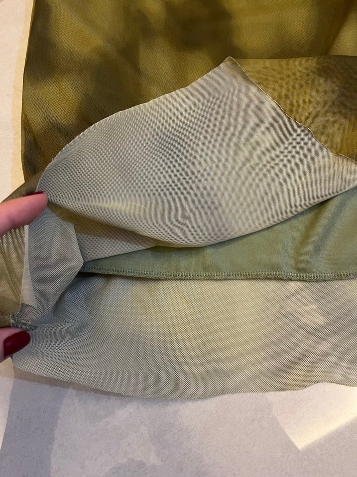 trendyol yeşil tül midi etek - Görsel 3