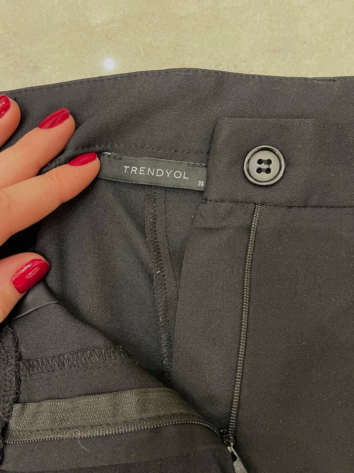 trenyolmilla siyah kumaş pantolon - Görsel 4