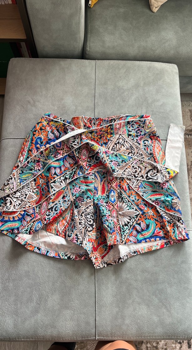 Renkli Desenli Bohem Şort etek - Görsel 2