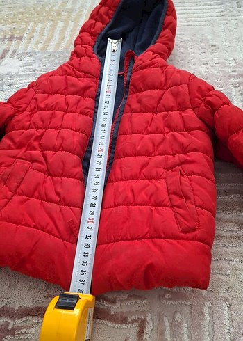 24-36 Ay Beden Kırmızı Fermuarlı Erkek Çocuk Mont