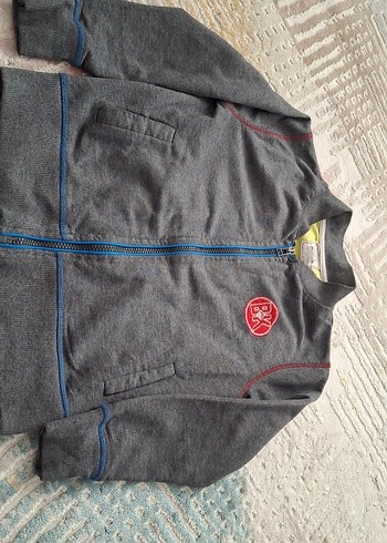 BAHÇEŞEHİR KOLEJİ FORMA Gri Fermuarlı Çocuk Sweatshirt