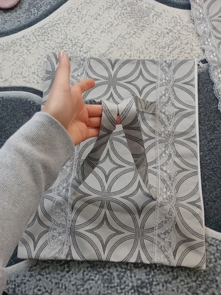 Gri Desenli Mutfak için borcam çantası - Görsel 3