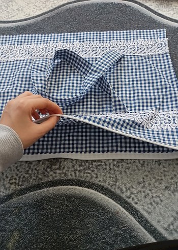 Nakışlı Mavi borcam çantası sıfır dir - Görsel 3