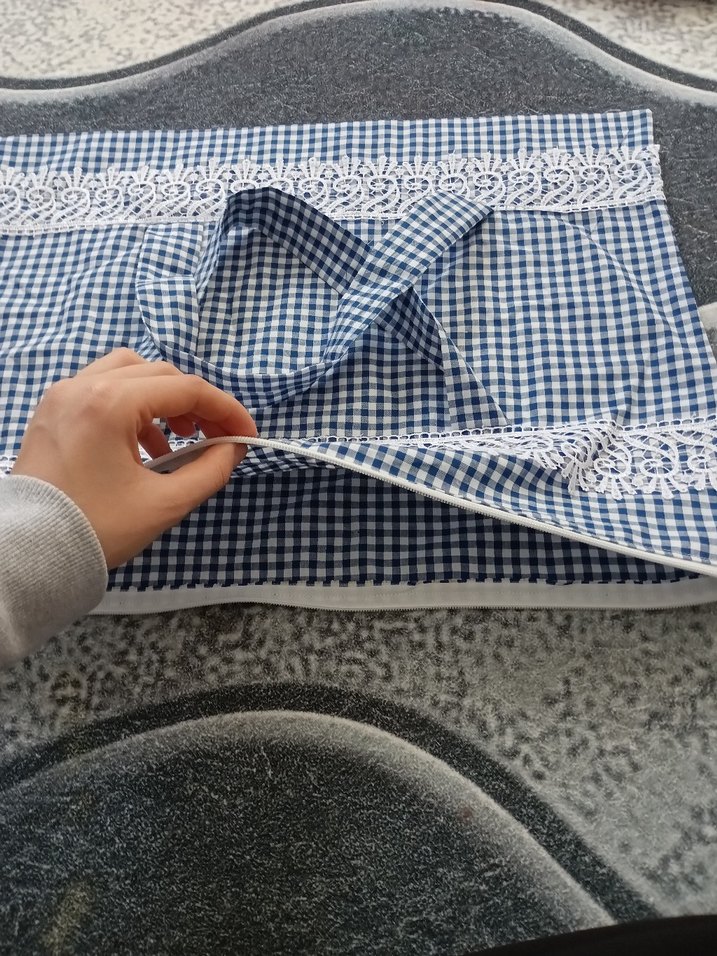 Nakışlı Mavi borcam çantası sıfır dir - Görsel 3