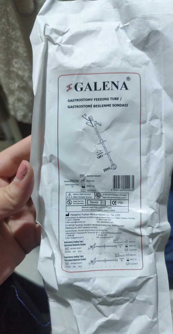 Gastroetomy feedıny tube/ GASTROSTOMİ BESLENME SONDASI  5 Adet — görsel 3/3