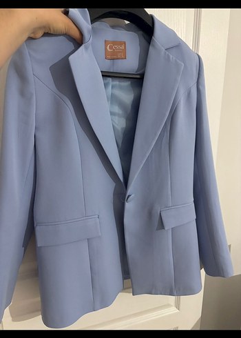 Zara Pastel Mavi Siklikta Tek Dugmeli Blazer