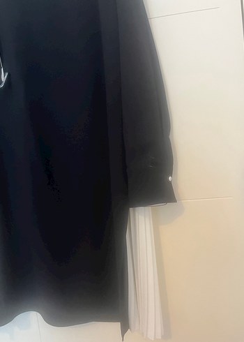 Uzun Kollu Siyah Drapeli Triko Elbise - Görsel 5