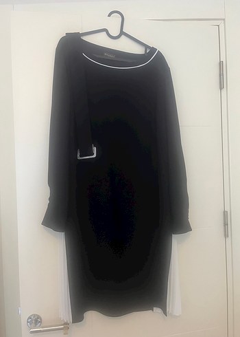 Uzun Kollu Siyah Drapeli Triko Elbise - Görsel 2