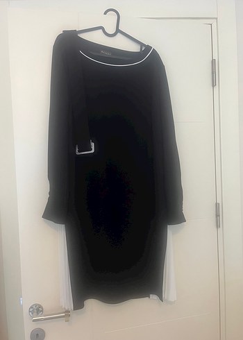 Uzun Kollu Siyah Drapeli Triko Elbise - Görsel 3