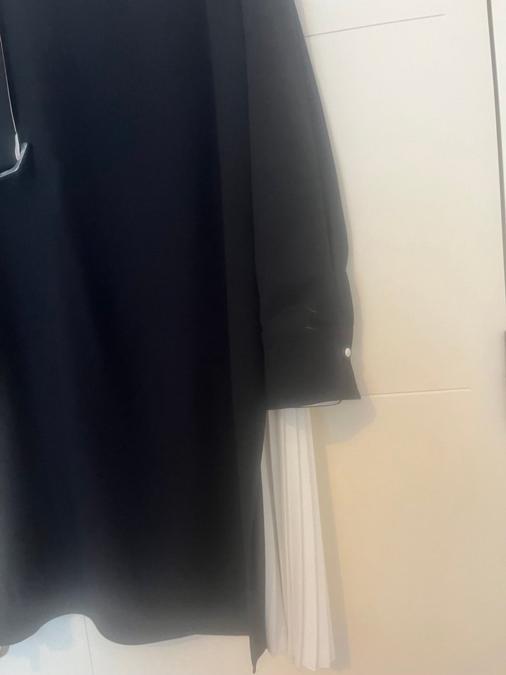 Uzun Kollu Siyah Drapeli Triko Elbise - Görsel 5