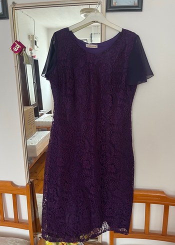Mor Dantel Detaylı abiye - Görsel 4