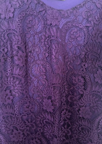 Mor Dantel Detaylı abiye - Görsel 2