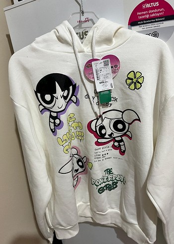 DeFacto Beyaz Baskılı Pamuk Sweatshirt