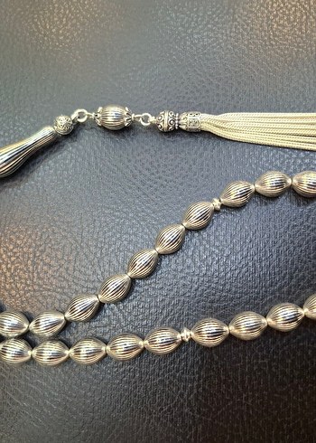 Full Gümüş 925 ayar 47 gr Usta işi Tesbih - Görsel 3