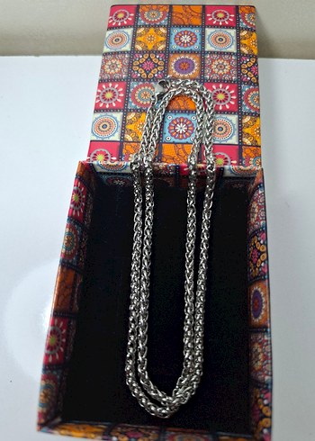 Burma Çelik Kolye Uzunluk.54cm Eni.2mm Gr.13.57 - Görsel 4