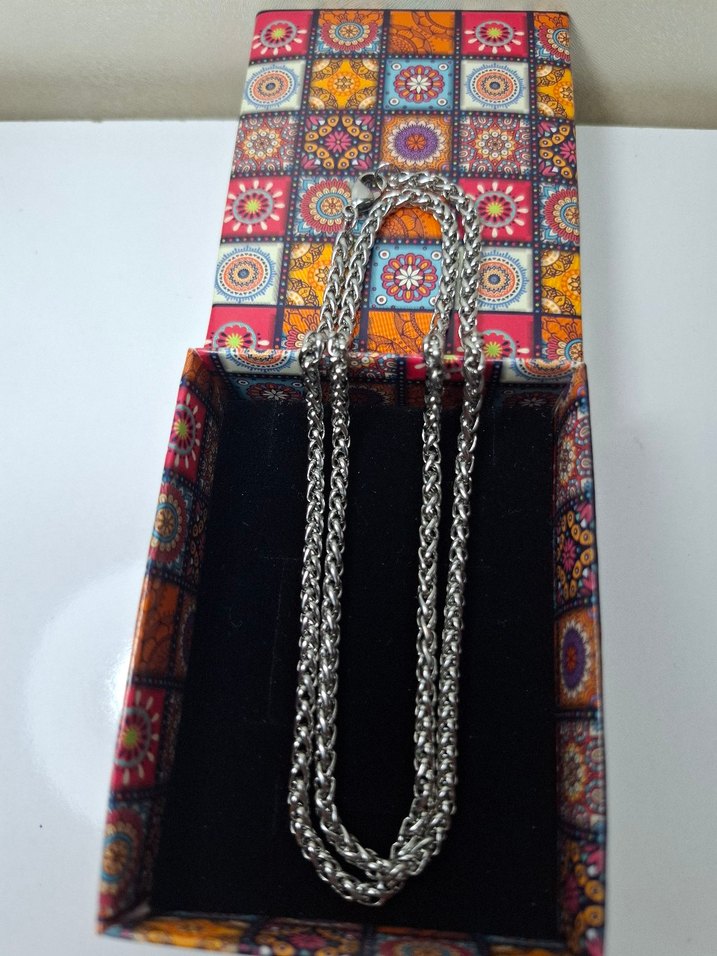 Burma Çelik  Kolye Uzunluk.54cm Eni.2mm Gr.13.57 - Görsel 4