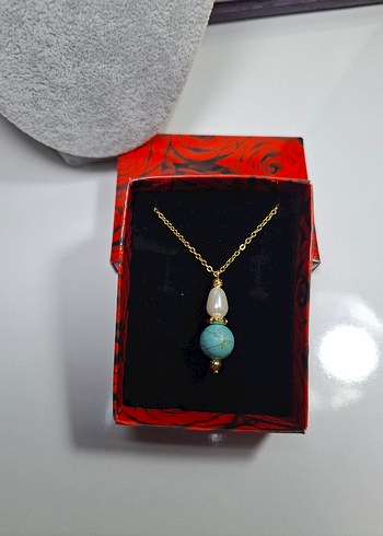 İnci Turkuaz konbın tasarım çalısması kolye - Görsel 3