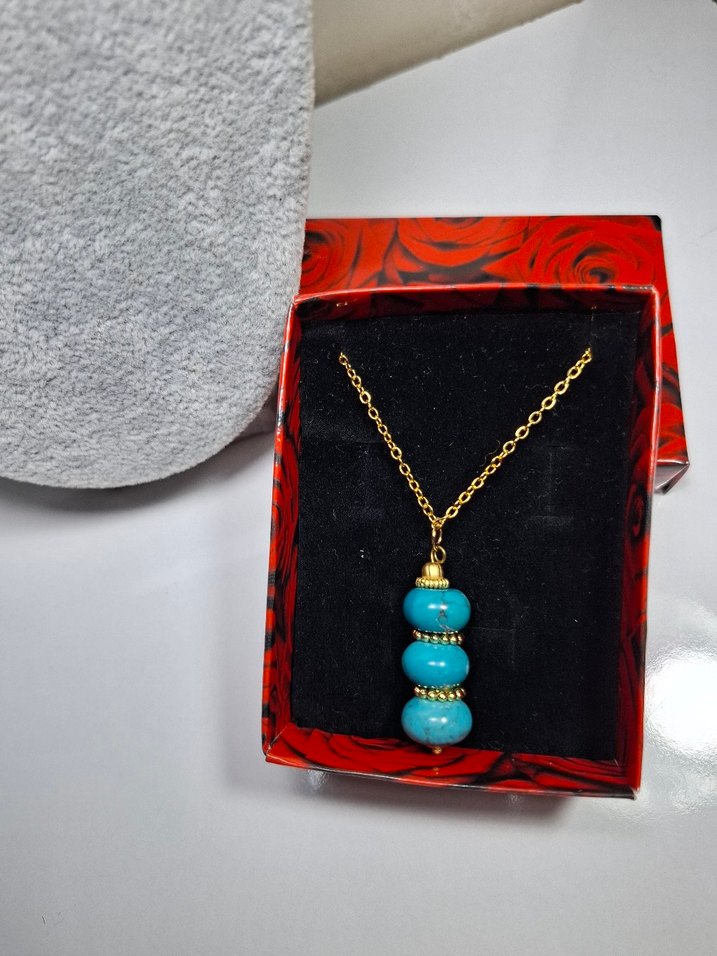 Turkuaz Kolye Kendı tasarımız - Görsel 4