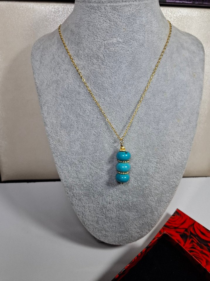 Turkuaz Kolye Kendı tasarımız - Görsel 2