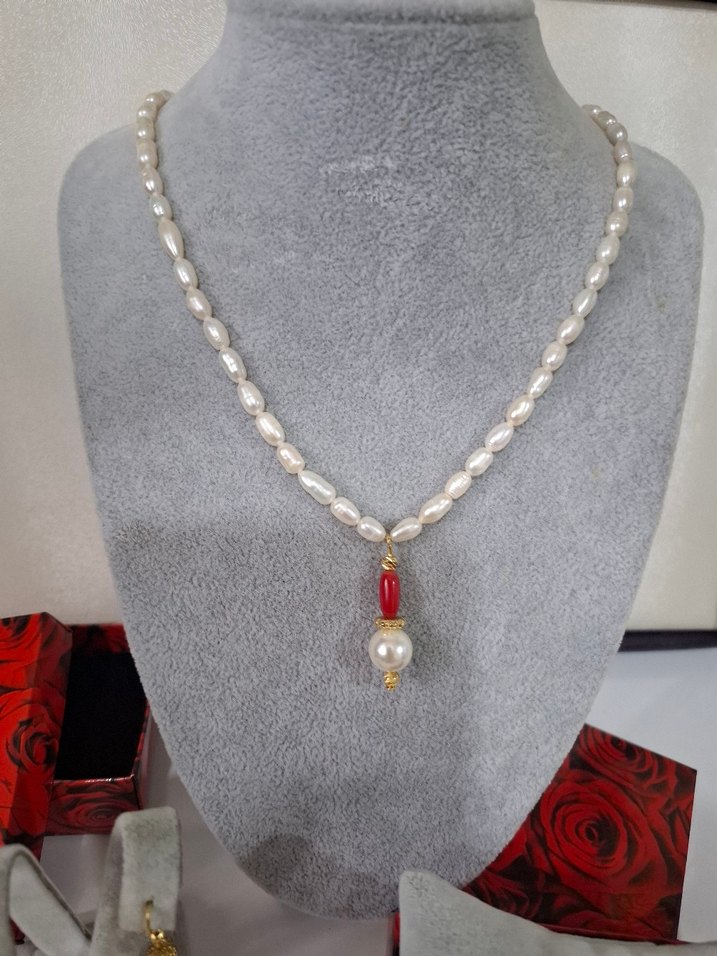 İnci Set Kolye Bileklik Küpe kendi tasarımımız sizlerle - Görsel 2