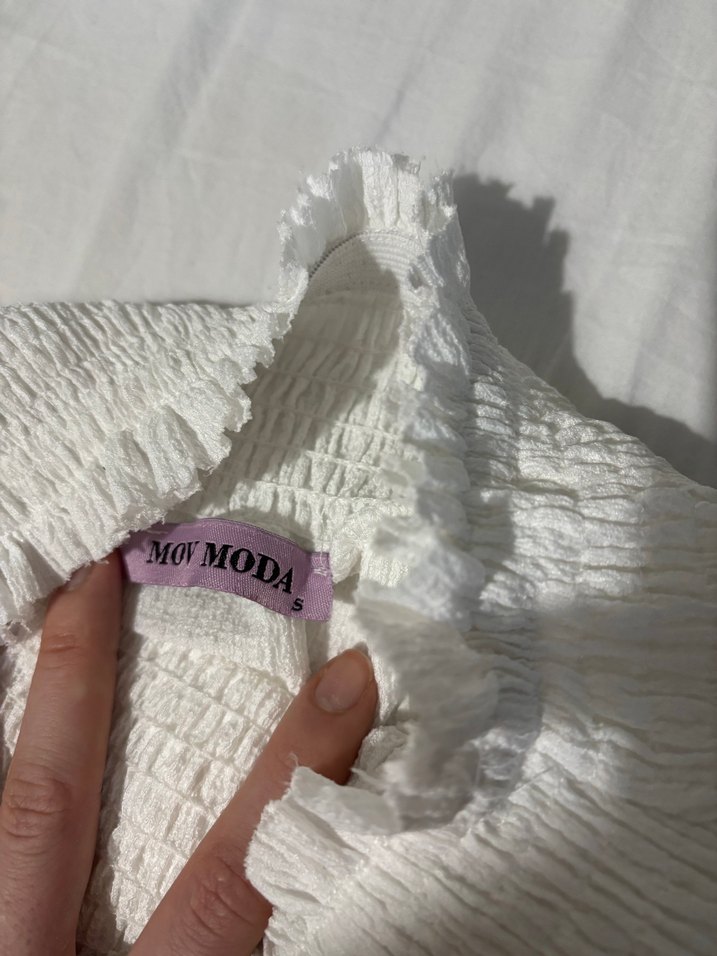 Beyaz Fırfırlı Volanlı Etek - Görsel 2