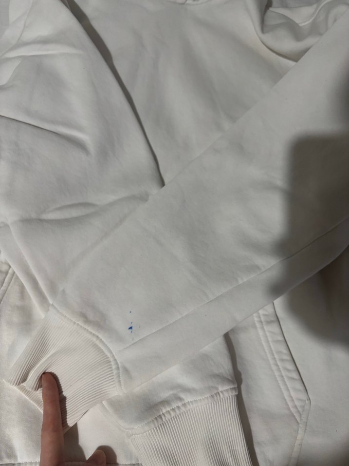 Kadın Beyaz Kapüşonlu Basic Sweatshirt - Görsel 2