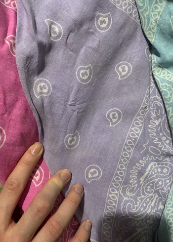 Renkli Bohem Kadın Fular Bandana 5 Adet - Görsel 2