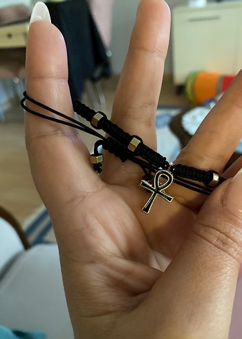 Altın Renkli Gotik hematit doğal taşlı  Bileklik - Görsel 2