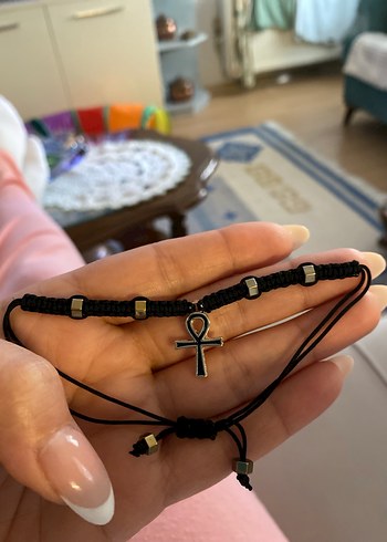 Altın Renkli Gotik hematit doğal taşlı  Bileklik - Görsel 3