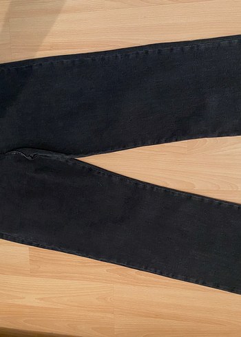 Gri Düğmeli Kadın Denim Ceket Pantolon takım - Görsel 4