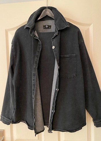 Gri Düğmeli Kadın Denim Ceket Pantolon takım - Görsel 2