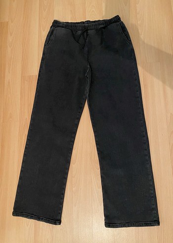 Gri Düğmeli Kadın Denim Ceket Pantolon takım - Görsel 5