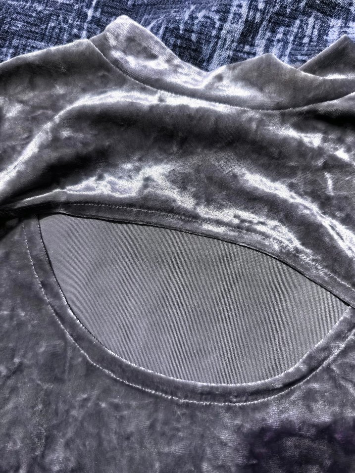 Kadife gri bluz - Görsel 3