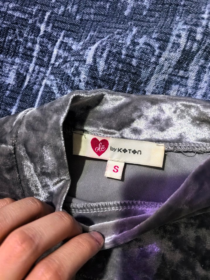 Kadife gri bluz - Görsel 2